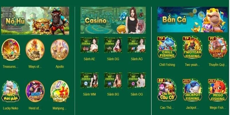 Kho game giải trí phong phú, đẳng cấp