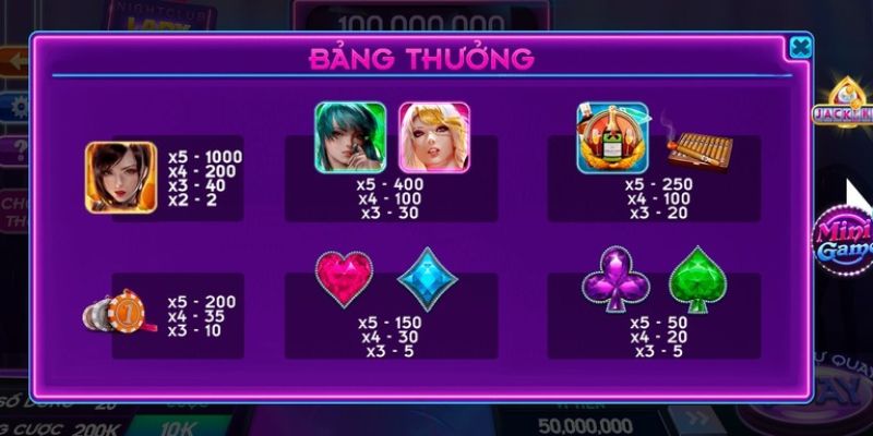 Bí quyết giúp anh em trúng jackpot khủng với nổ hũ Nightclub Lady