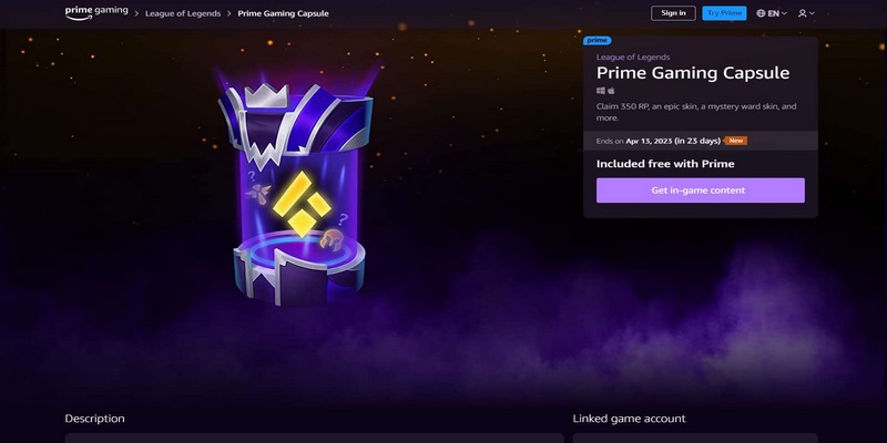 Hướng dẫn cách nhận Hộp Prime Gaming chi tiết
